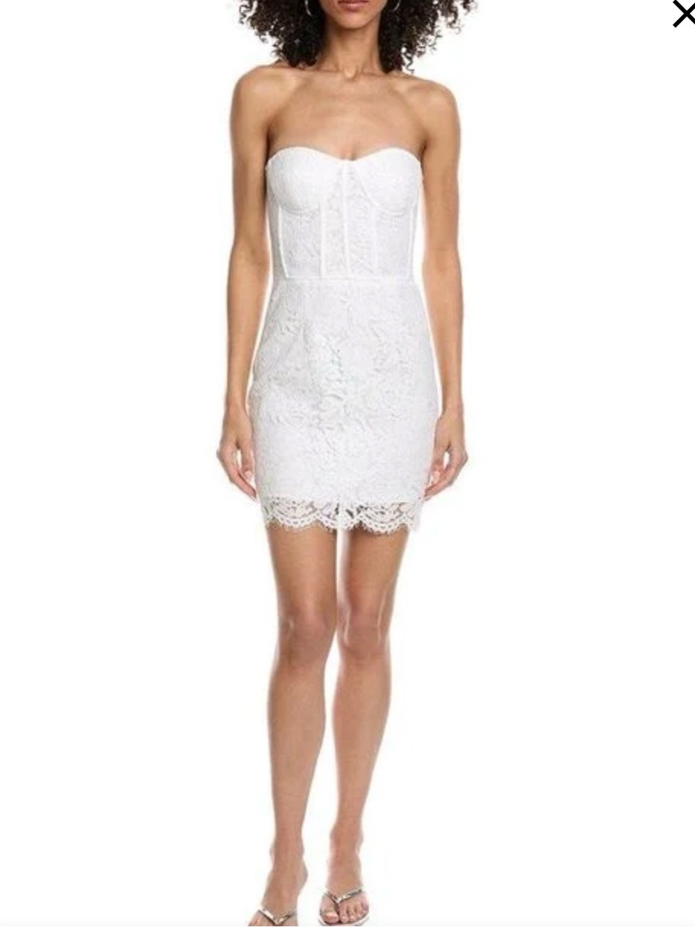 Generation Love Strapless White Lace Mini Dress